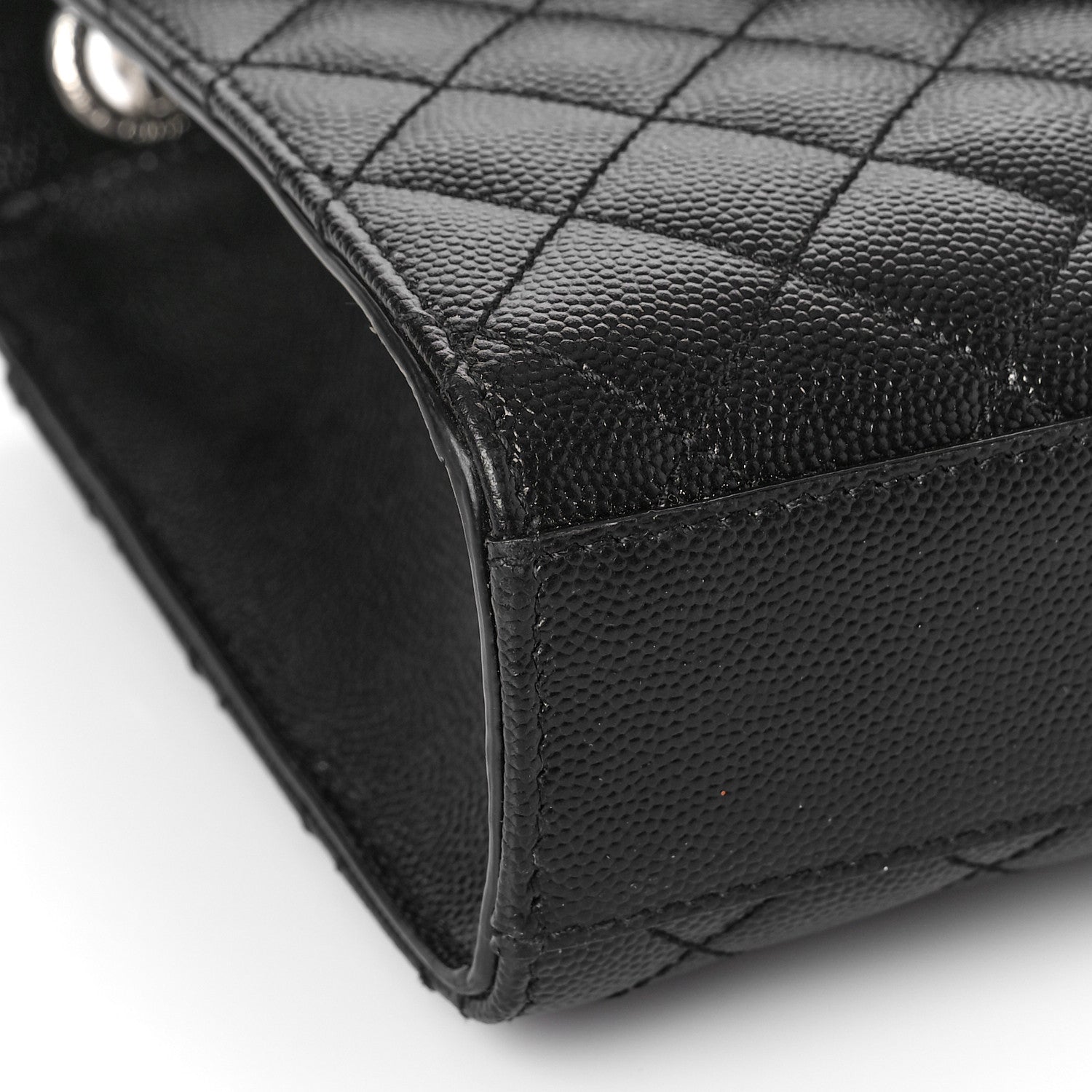 Saint Laurent Grain De Poudre Textured Mixed Matelasse Triquilt Medium Monogram Satchel Black 9 of 10
