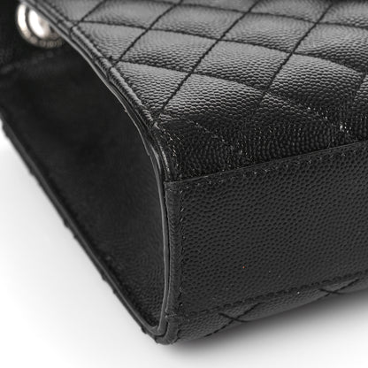 Saint Laurent Grain De Poudre Textured Mixed Matelasse Triquilt Medium Monogram Satchel Black 9 of 10