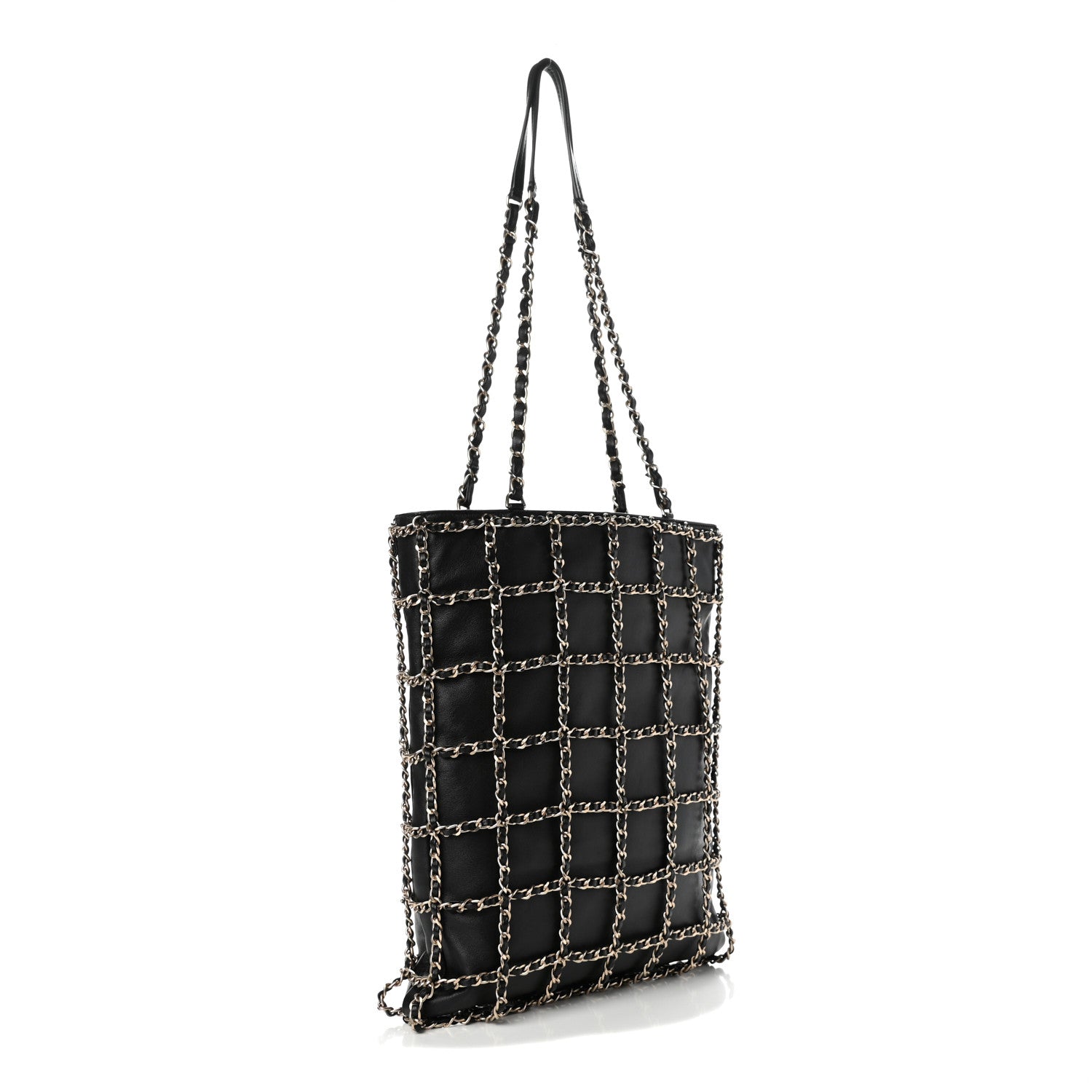 Chanel Lambskin Large Shopping Chain Tote Black 2 of 6