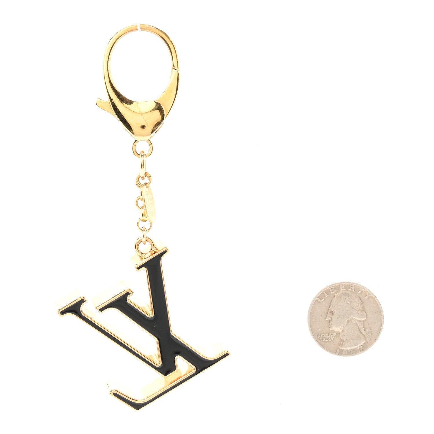 Louis Vuitton Metal Enamel Fleur De Monogram Bag Charm Dore 2 of 4