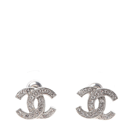 Chanel Crystal Mini Timeless CC Earrings Silver 1 of 5