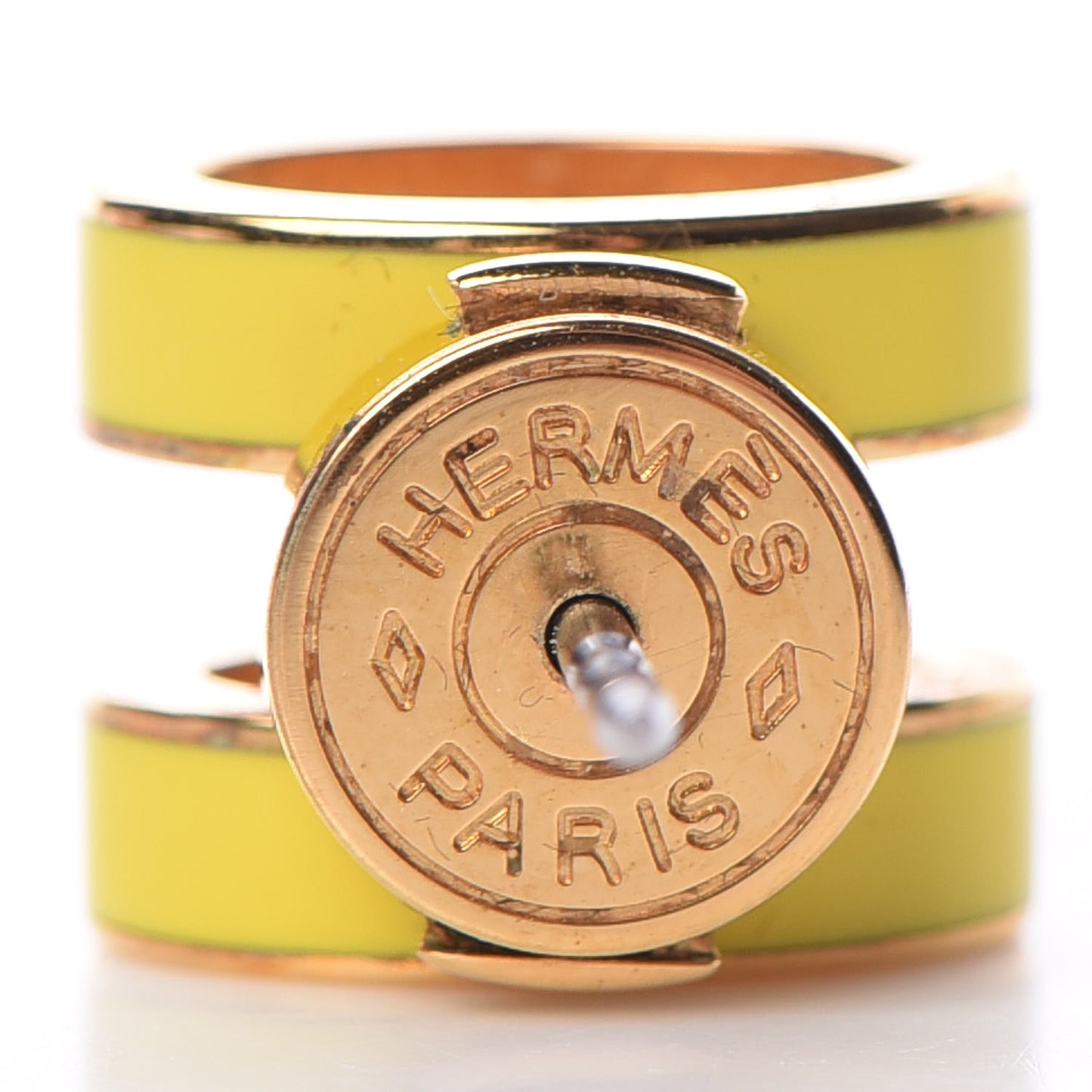 Gold Lacquered Pop H Earrings Jaune Sature
