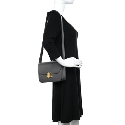 Celine Shiny Calfskin Medium Triomphe Grey 2 of 14