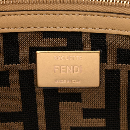 Fendi Raffia Vitello Grace FF Crochet Baguette Natural Black Paglia 6 of 9