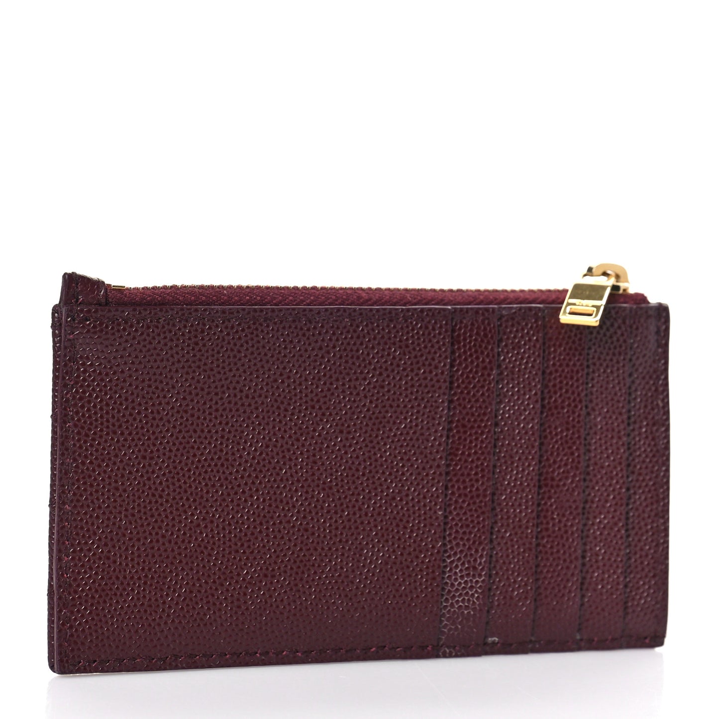 Grain De Poudre Matelasse Chevron Monogram Fragments Zippered Card Case Rouge Legion