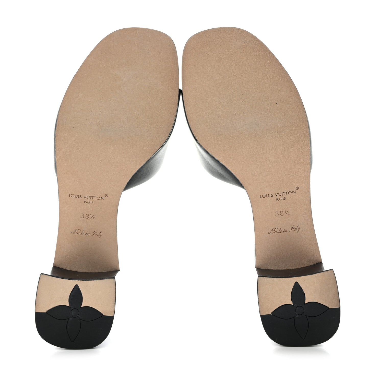 Calfskin LV Capri Mules 38.5 Black