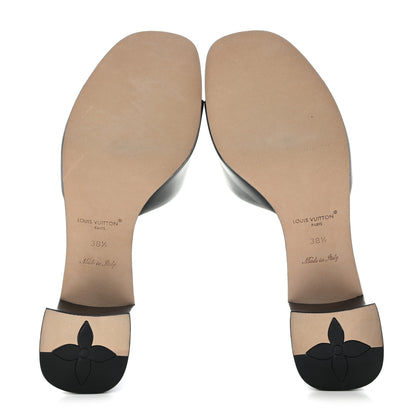 Louis Vuitton Calfskin LV Capri Mules 38.5 Black 5 of 9