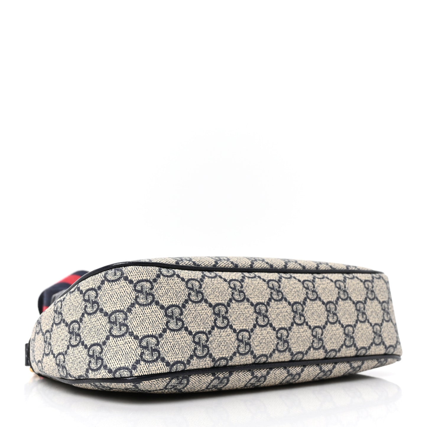 GG Supreme Monogram Textured Dollar Calfskin Web Small Ophidia GG Handbag Beige Blue