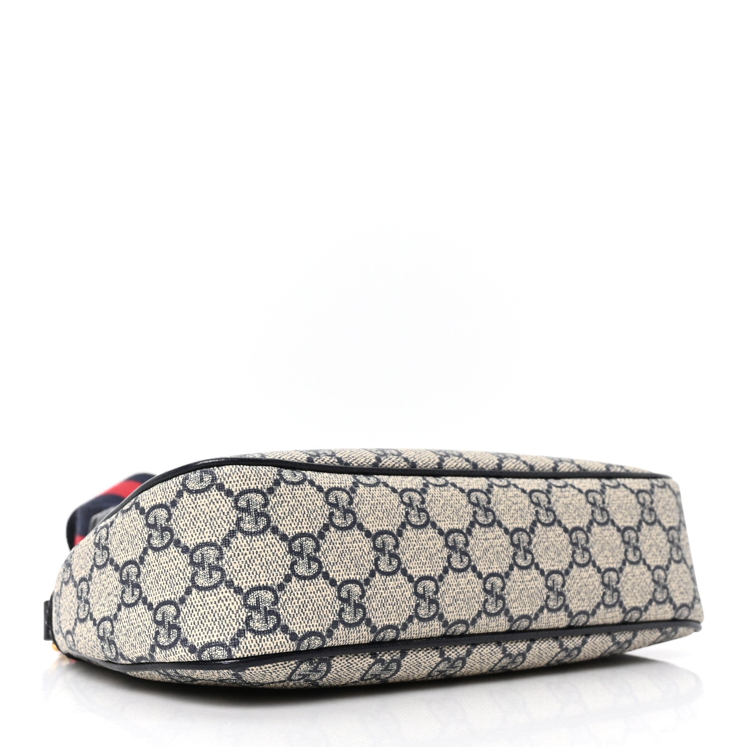 Gucci GG Supreme Monogram Textured Dollar Calfskin Web Small Ophidia GG Handbag Beige Blue 4 of 10