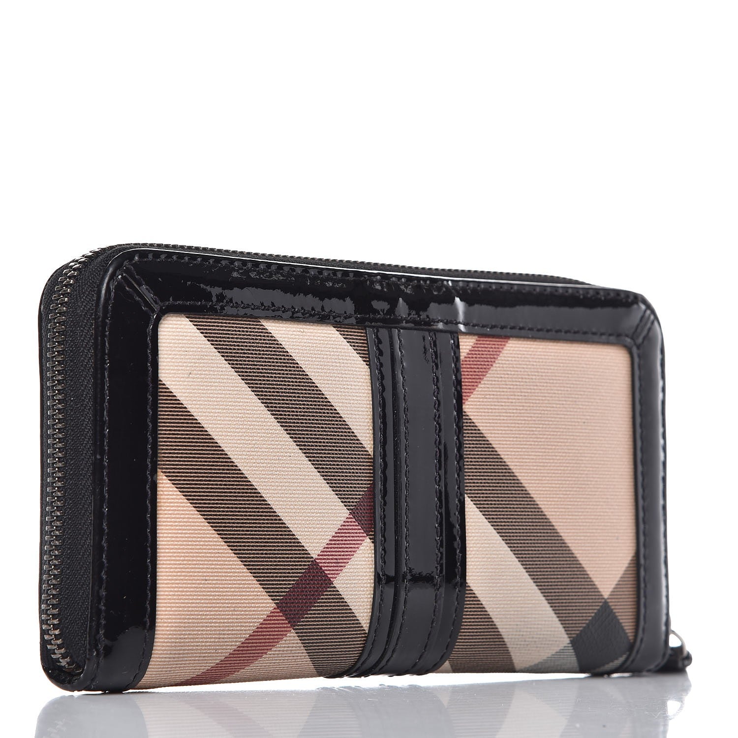 Burberry Supernova Check Large Ziggy Zip Around Wallet Black 3 of 9