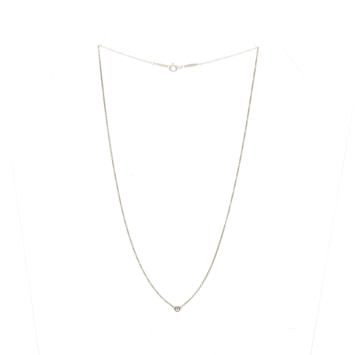 Tiffany 18K Yellow Gold Diamond .10ct Elsa Peretti Diamonds by the Yard Pendant Necklace 11 of 16