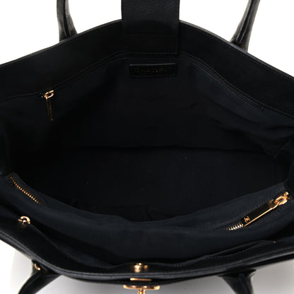 Chanel Calfskin Cerf Executive Shopper Tote Black 4 of 5