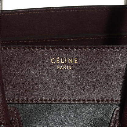 Celine Smooth Calfskin Suede Mini Tri-Color Luggage Burgundy 9 of 9