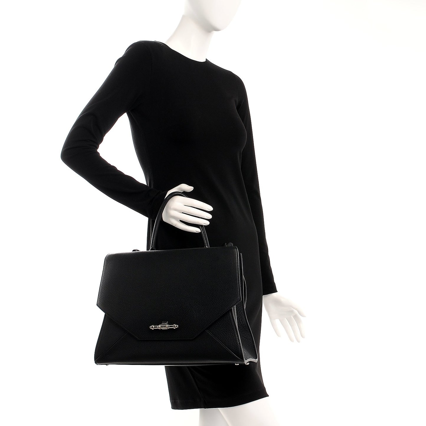 Calfskin Large Obsedia Satchel Black