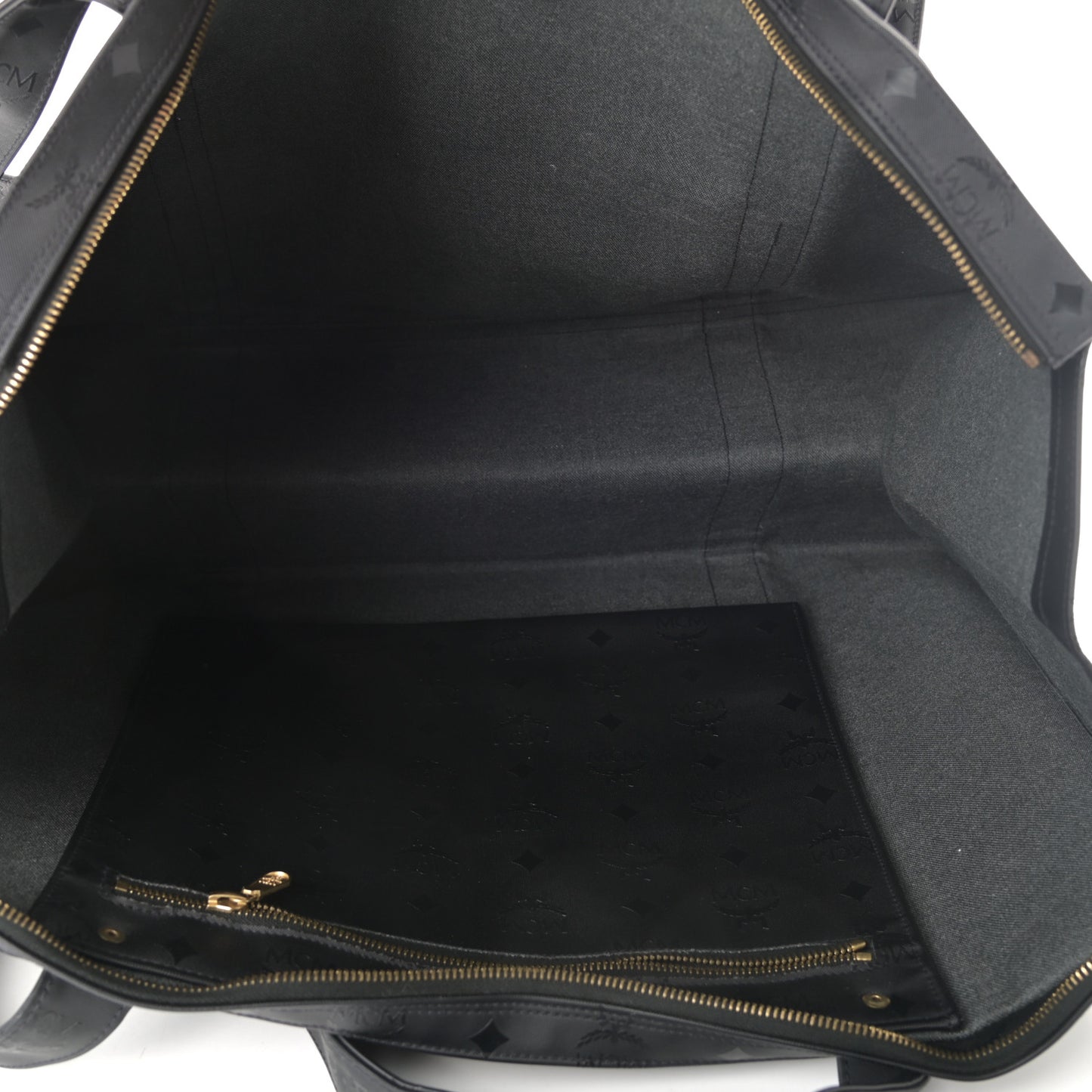 Monogram Coated Canvas Tote Bag Black