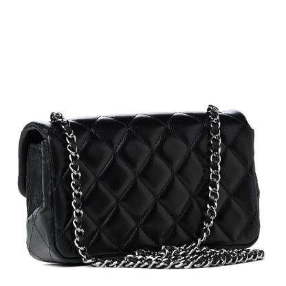 Chanel Lambskin Quilted Extra Mini Rectangular Flap Black 3 of 8