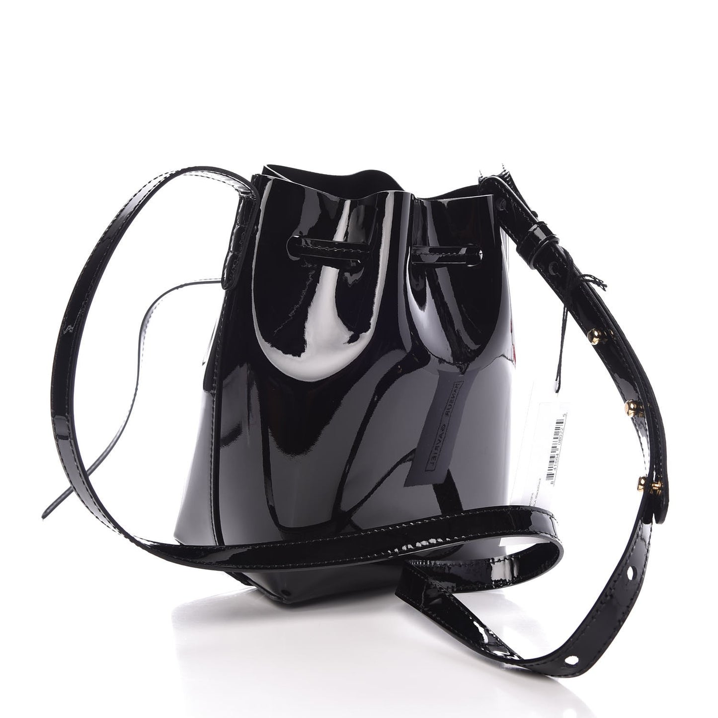 Patent Calfskin Mini Mini Bucket Bag Black