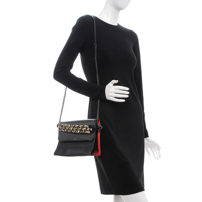 Christian Louboutin Calfskin Loubiblues Paris Clutch Bag Black Multi 2 of 10