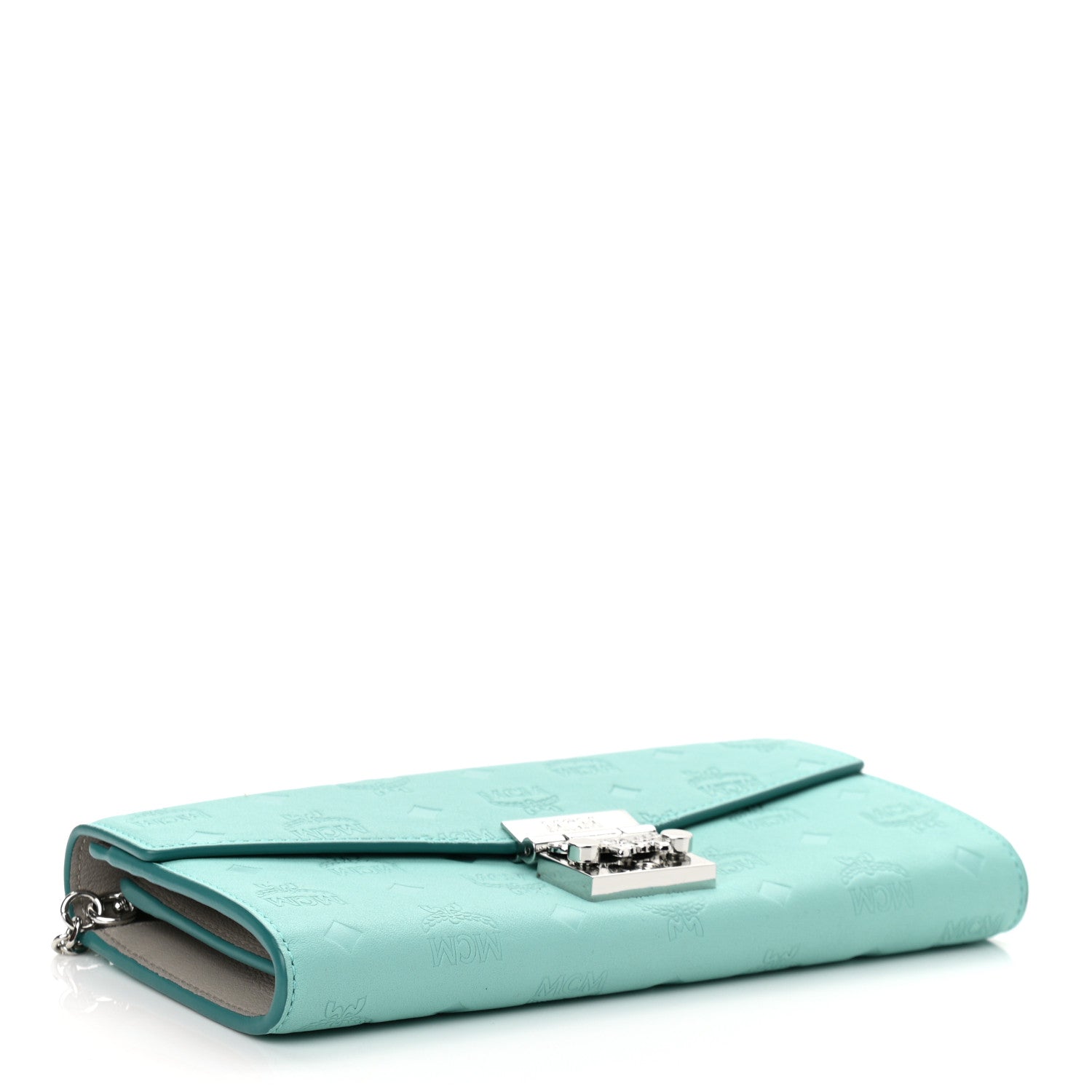 MCM Calfskin Ottomar Large Patricia Wallet On Chain Pool Blue 4 of 10
