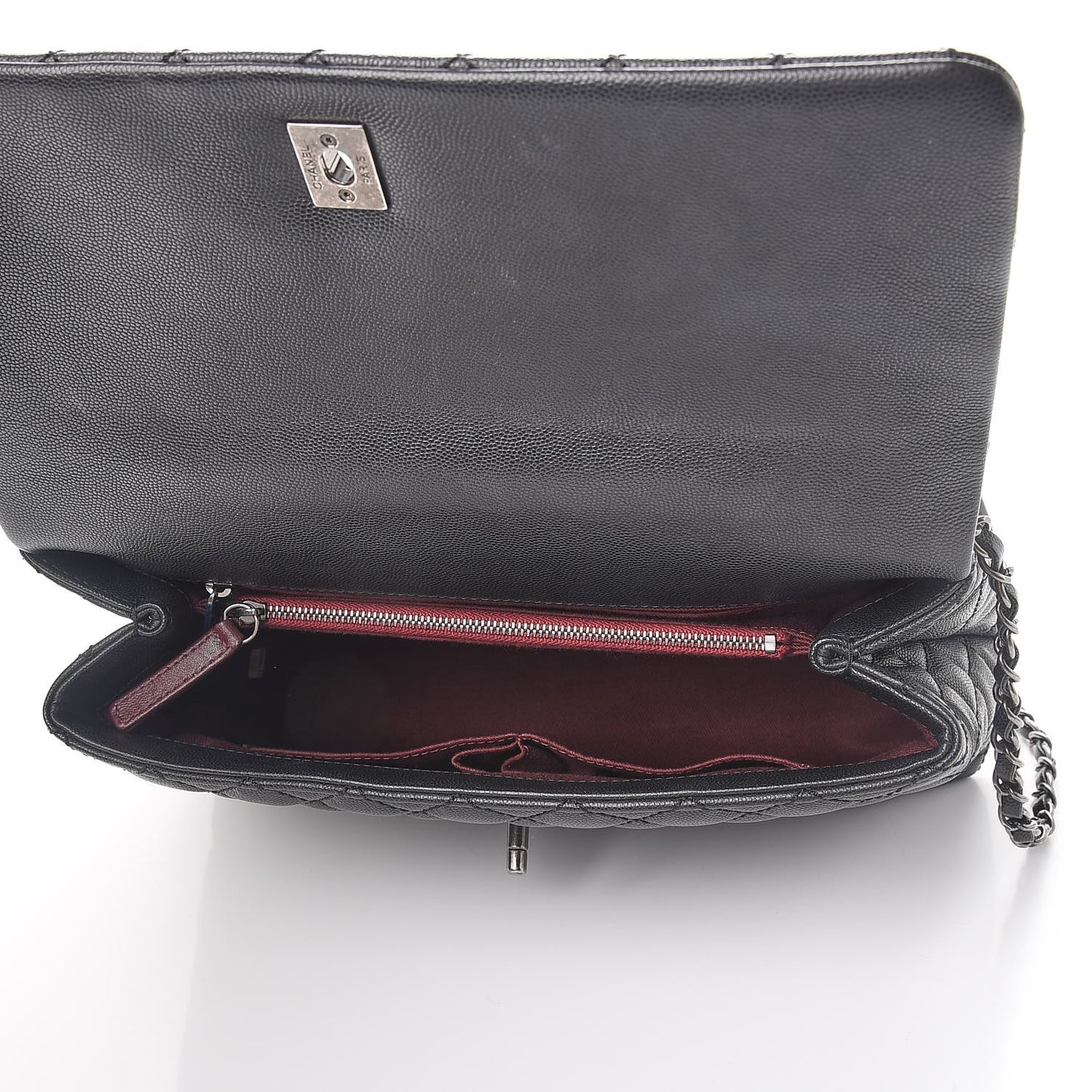 Caviar Quilted Medium Coco Handle Flap Black