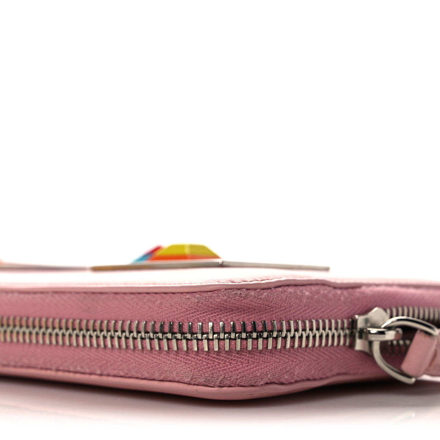 Fendi Vitello Century Hypnoteyes Zip Around Wallet Bubblegum 10 of 14