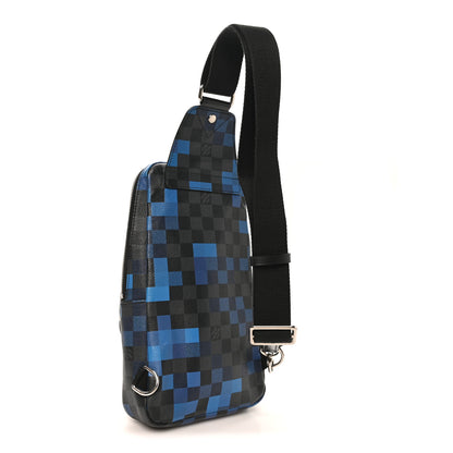 Louis Vuitton Damier Graphite Pixel Avenue Sling Backpack Blue 3 of 9