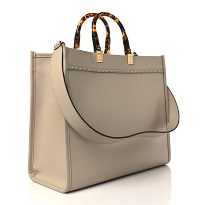 Fendi Vitello King Plexiglass Elaphe Python Print Logo Medium Fendi Sunshine Shopper Tote Nuvola Daisy Roccia 2 of 5