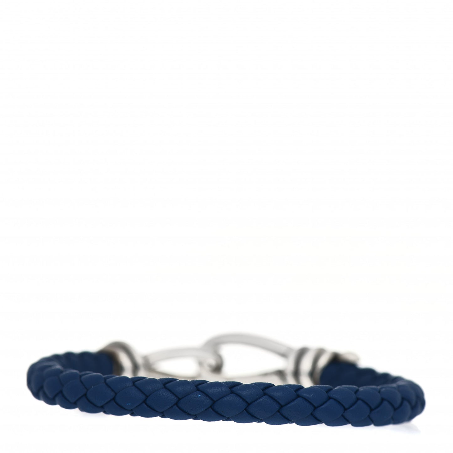 Sterling Silver Leather Paloma Picasso Knot Single Braid Bracelet Blue