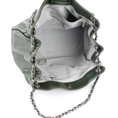 Chanel Calfskin On The Bund Open Accordion Tote Dark Khaki 5 of 7