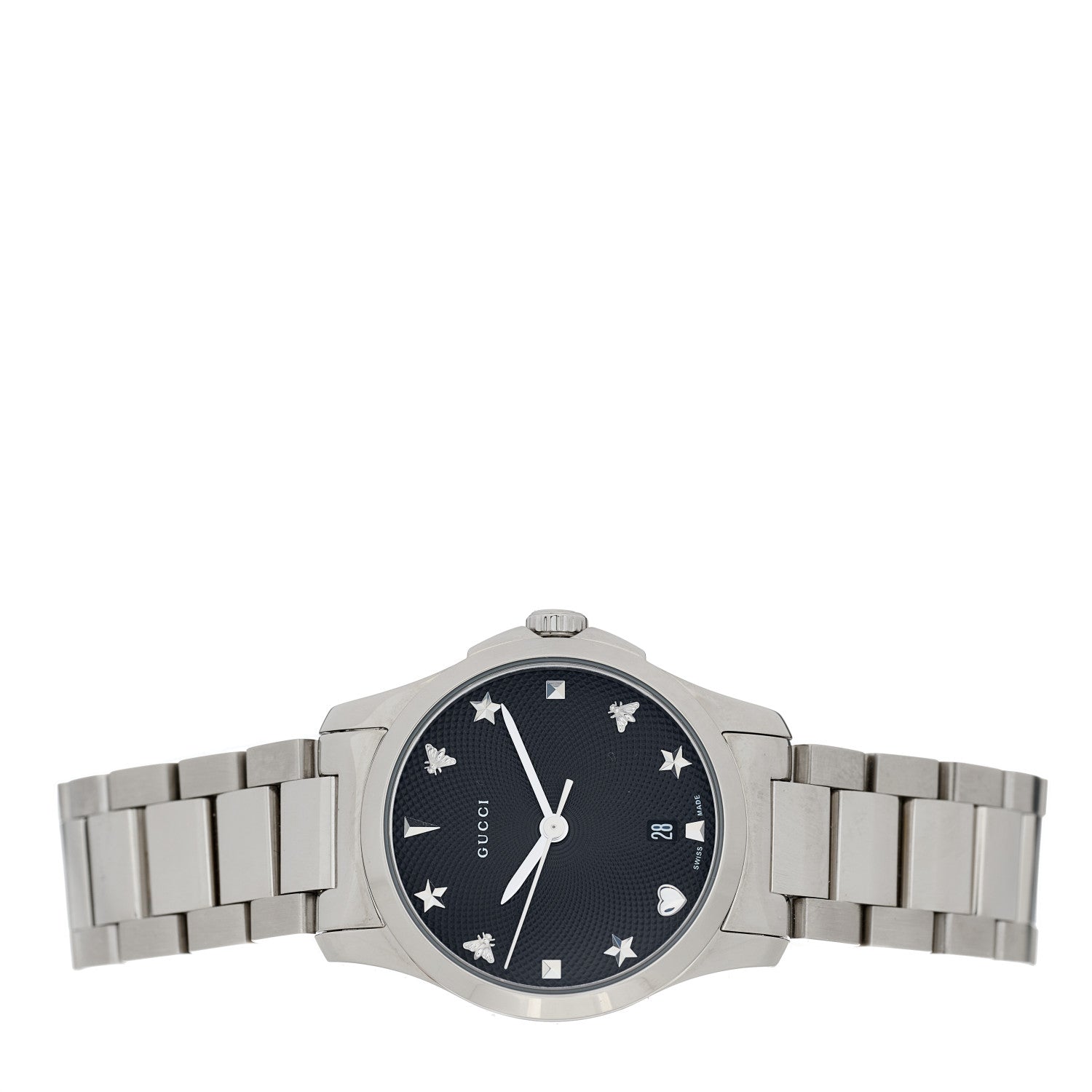 Gucci Stainless Steel 27mm G-Timeless Charm Quartz Watch Black 4 of 5