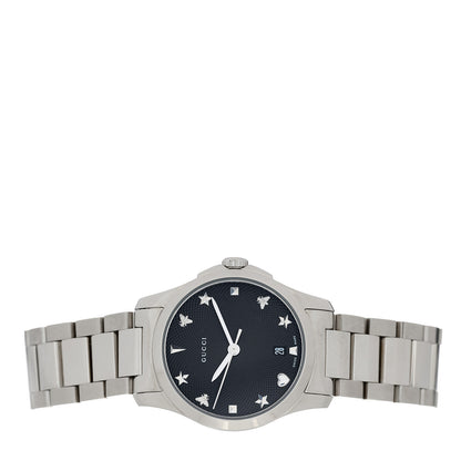 Gucci Stainless Steel 27mm G-Timeless Charm Quartz Watch Black 4 of 5