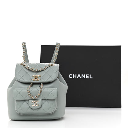Chanel Lambskin Quilted Small Duma Drawstring Backpack Light Blue 11 of 11