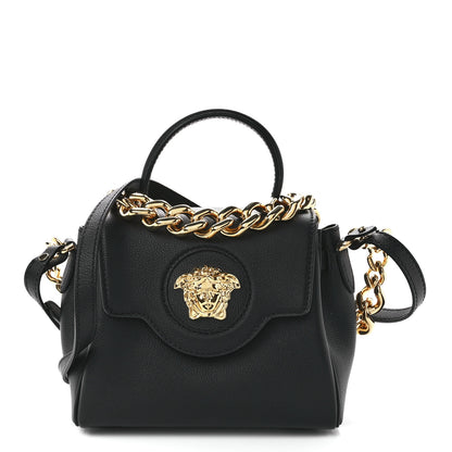 Versace Grained Calfskin Small La Medusa Top Handle Bag Black 1 of 11