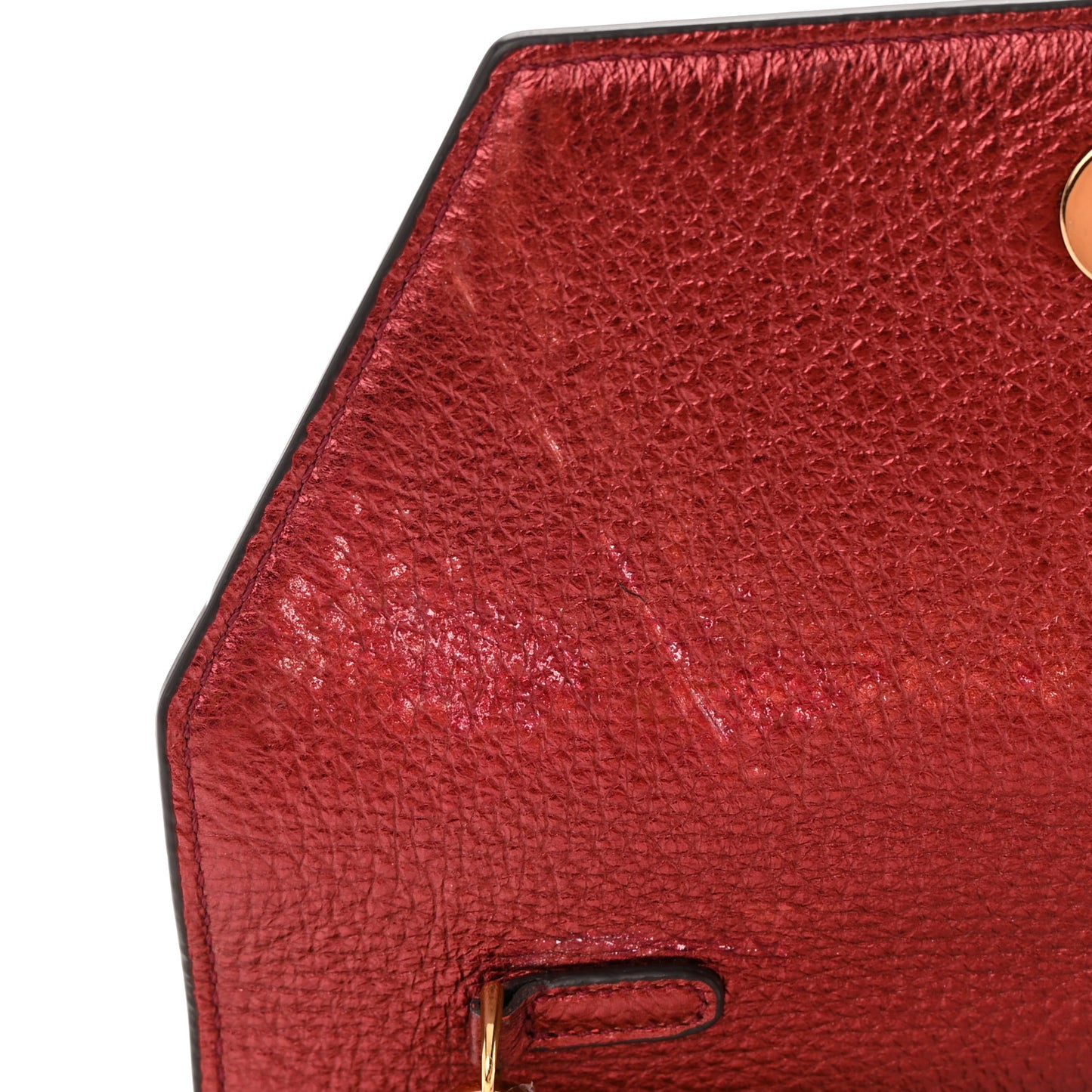 Metallic Calfskin Visetos Monogram Love Letter Crossbody Scooter Red