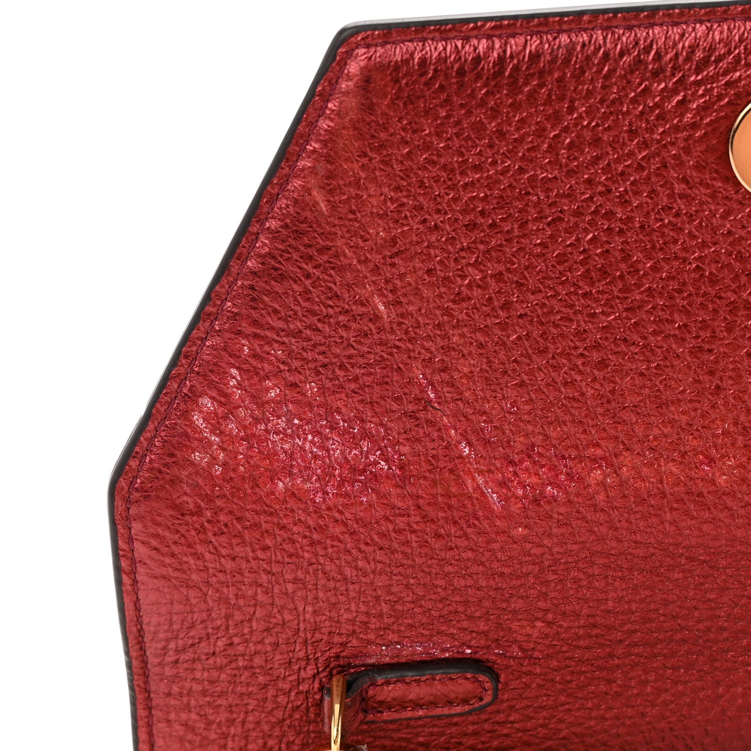 MCM Metallic Calfskin Visetos Monogram Love Letter Crossbody Scooter Red 12 of 15