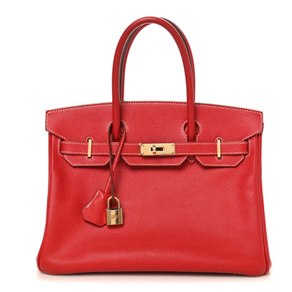 Hermes Epsom Candy Birkin 30 Rouge Casaque Bleu Thalassa 1 of 10
