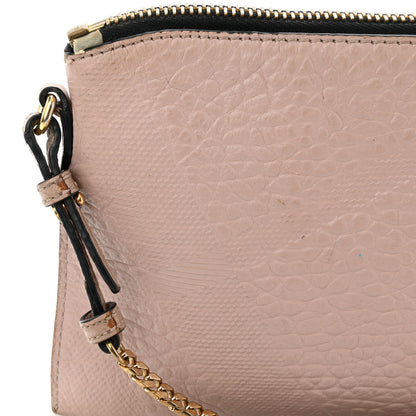 Burberry Signature Grain Calfskin Check Embossed Peyton Crossbody Clutch Bag Pale Orchid 13 of 17