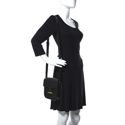 Tom Ford Grained Calfskin Small T Clasp Tara Crossbody Bag Black 2 of 13