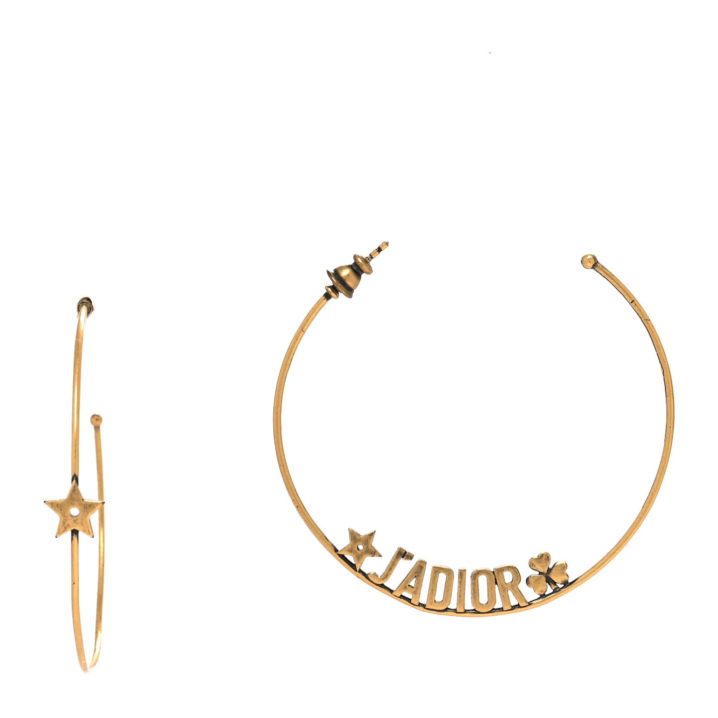 Metal J'Adior Hoop Earrings Aged Gold