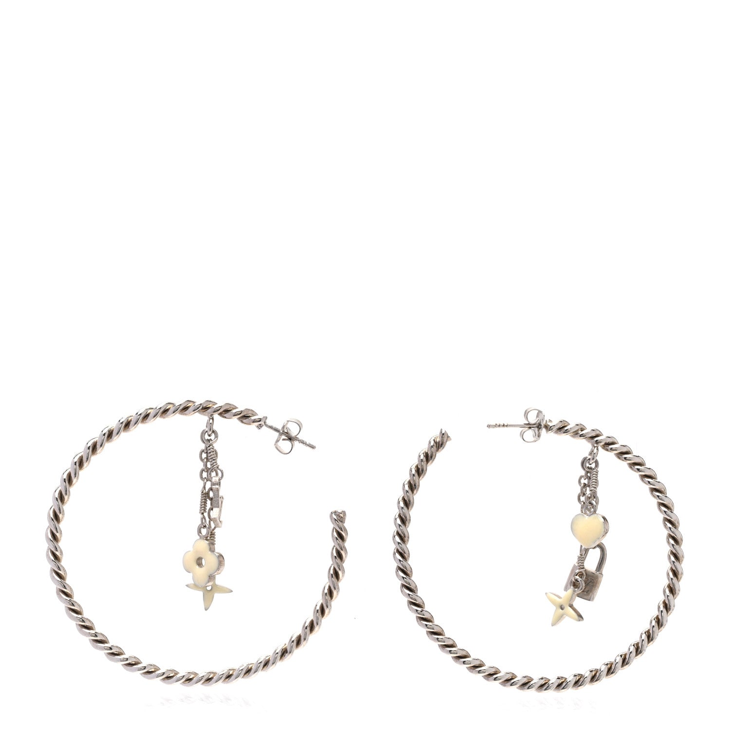Louis Vuitton Sweet Monogram Creole Hoop Earrings Silver 1 of 5