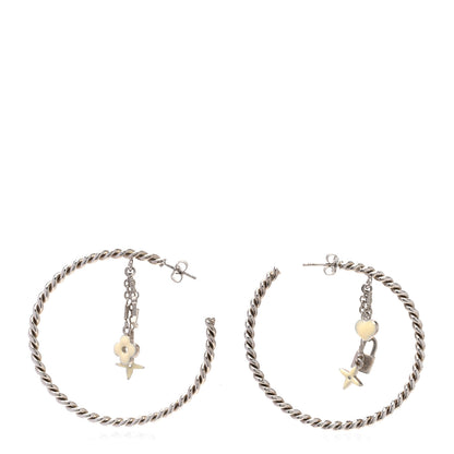 Louis Vuitton Sweet Monogram Creole Hoop Earrings Silver 1 of 5