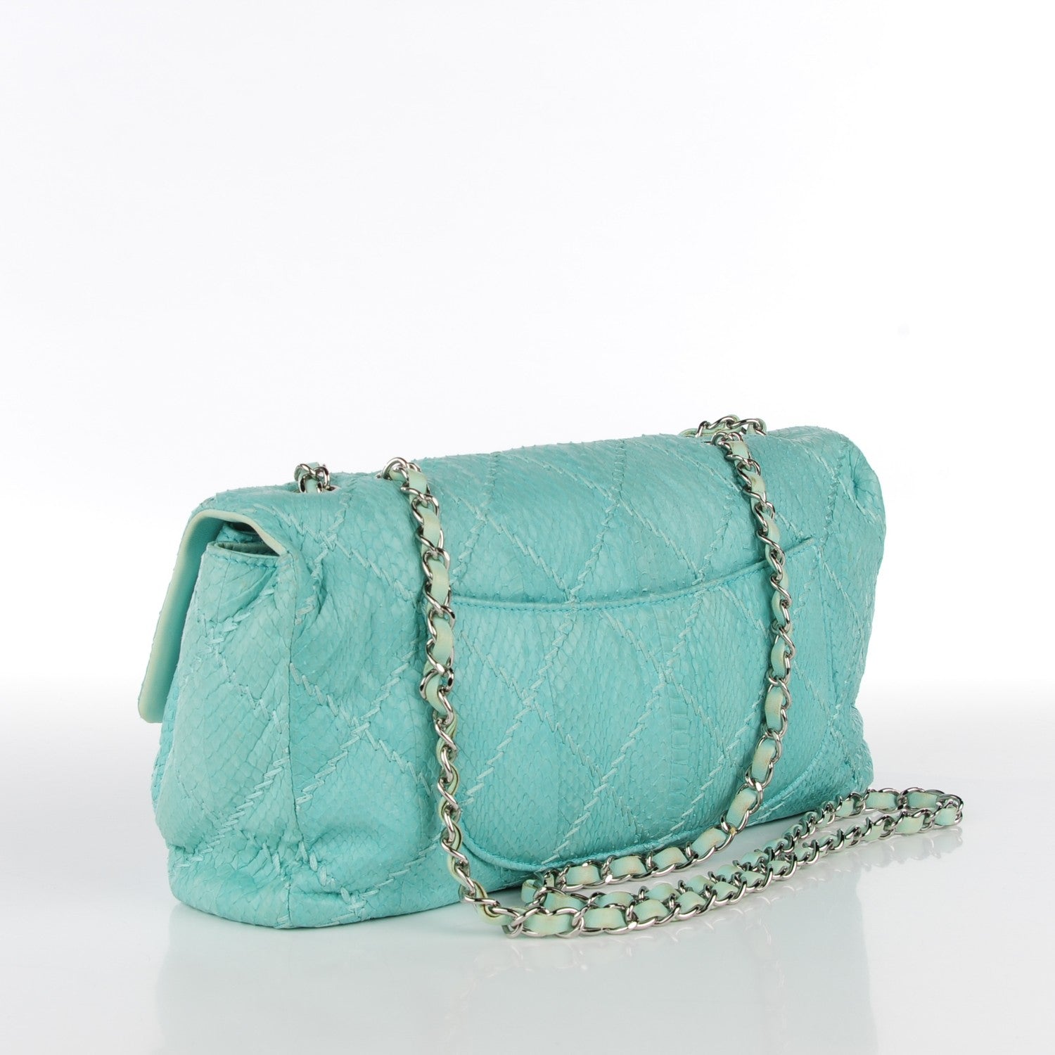 Chanel Snakeskin Ultimate Stitch Flap Light Blue 3 of 8