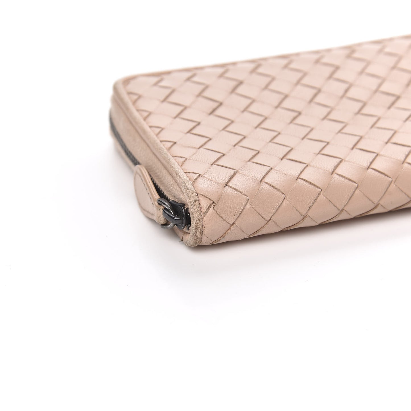 Nappa Intrecciato Zip Around Wallet Flamingo