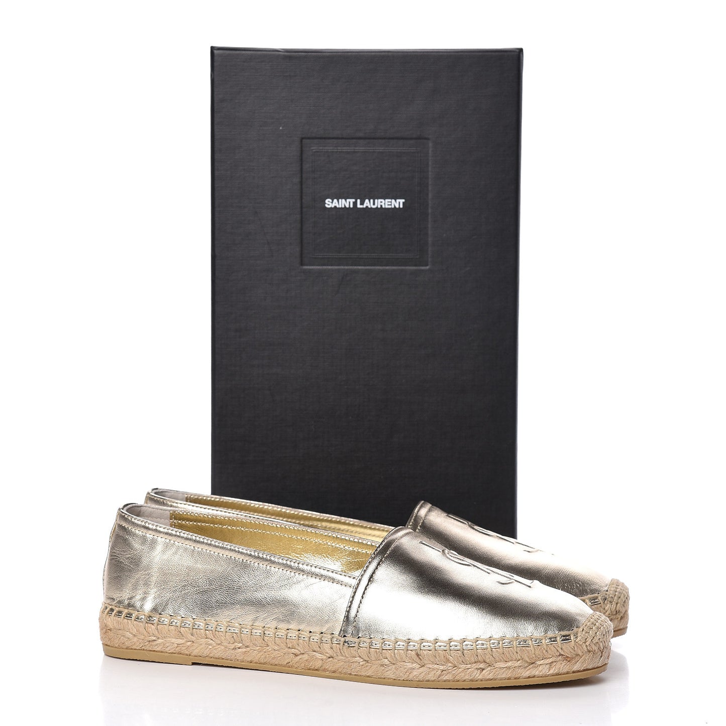 Metallic Lambskin Monogram Espadrilles 38.5 Gold