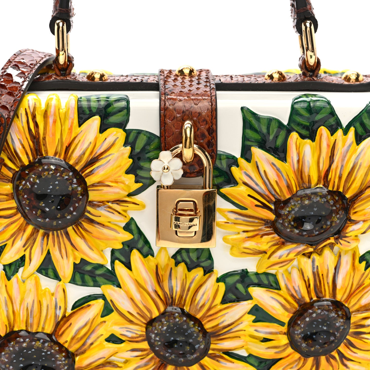 Dolce & Gabbana Plexiglass Snakeskin Girasoli Box Bag Bruciato Multicolor 7 of 9
