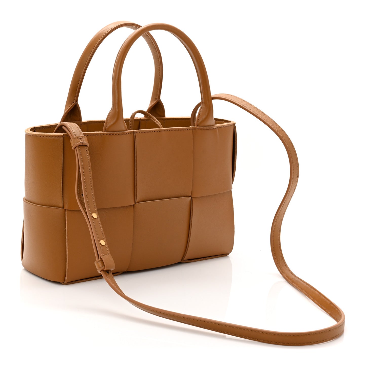 Nappa Maxi Intrecciato Mini Arco Tote Camel