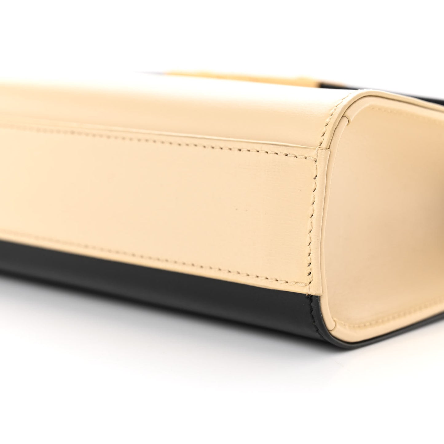 Smooth Calfskin Manhattan Shoulder Bag Black Beige