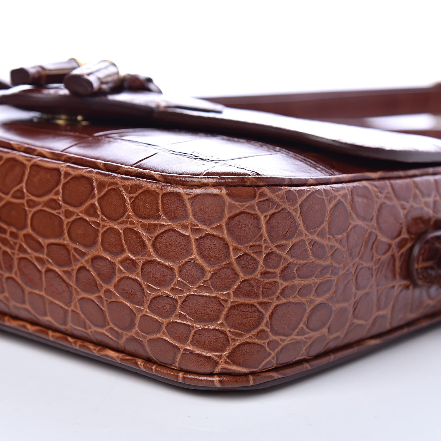 Celine Calfskin Crocodile Embossed Medium Tassel Bag Tan 8 of 12