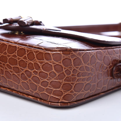Celine Calfskin Crocodile Embossed Medium Tassel Bag Tan 8 of 12