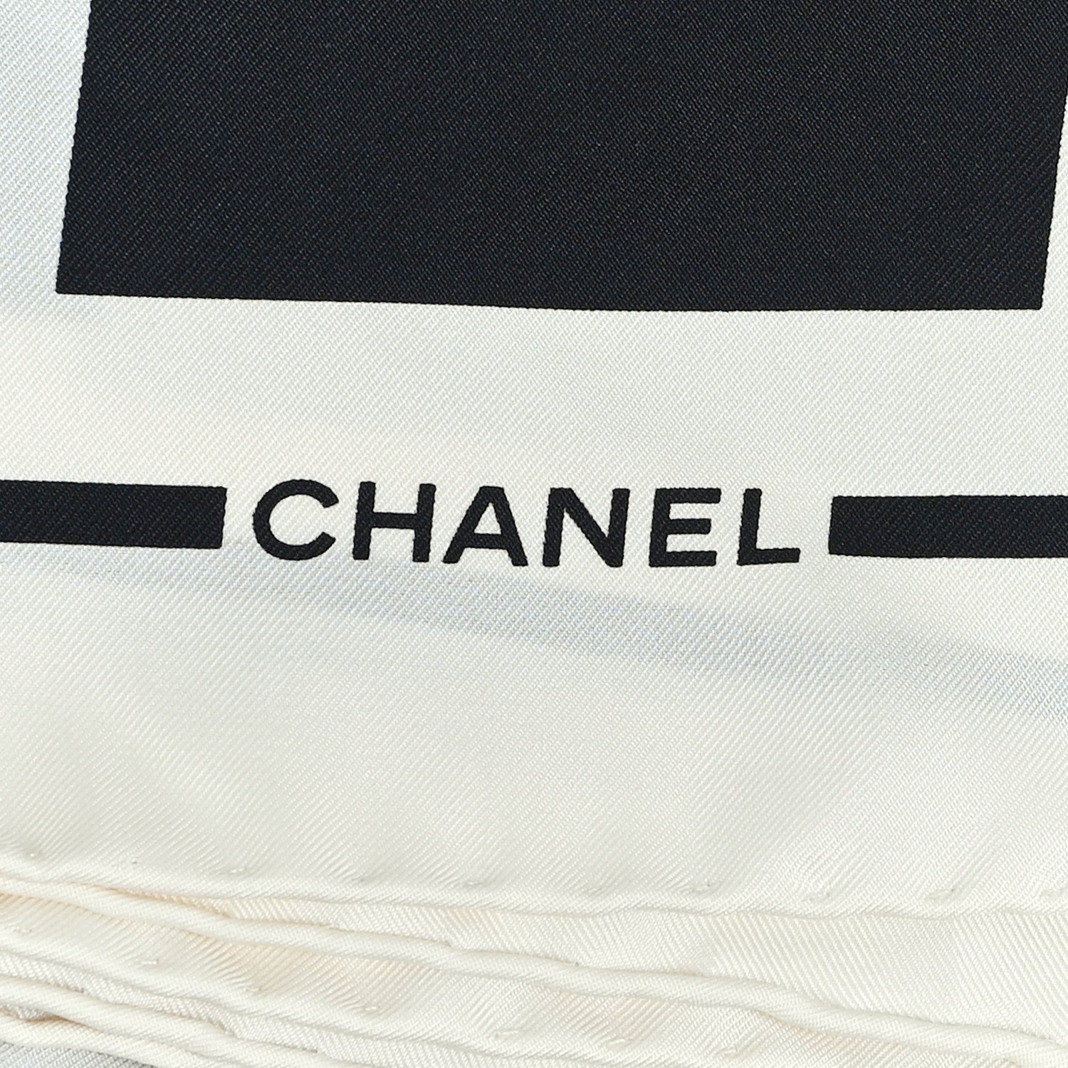 Chanel Silk CC Checkered Square Scarf  Black Ecru 2 of 3